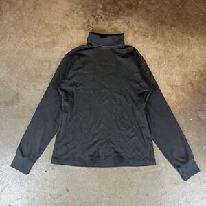Vintage 90s single‎ stitch Lands' End black long sleeve turtleneck women's Small